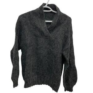 Womens Angora Wool Super Soft Stretchy Dark Gray Rugged Outdoor Sweater Size XL﻿